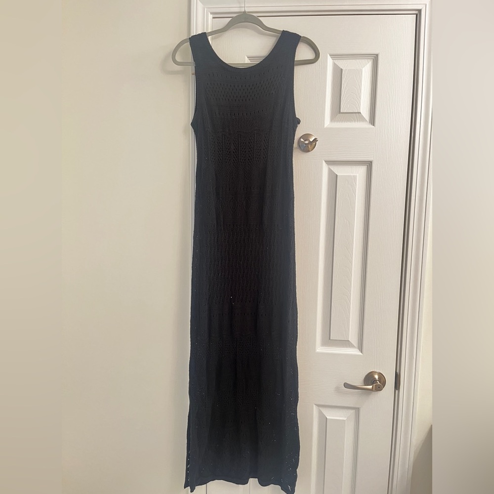 Tahari Lace Maxi Dress - Black Lace with Slip Underneath - Size Medium